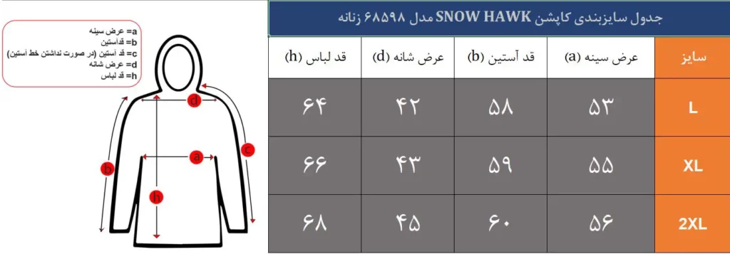 کاپشن پر زنانه دورو اسنوهاک کد 68589